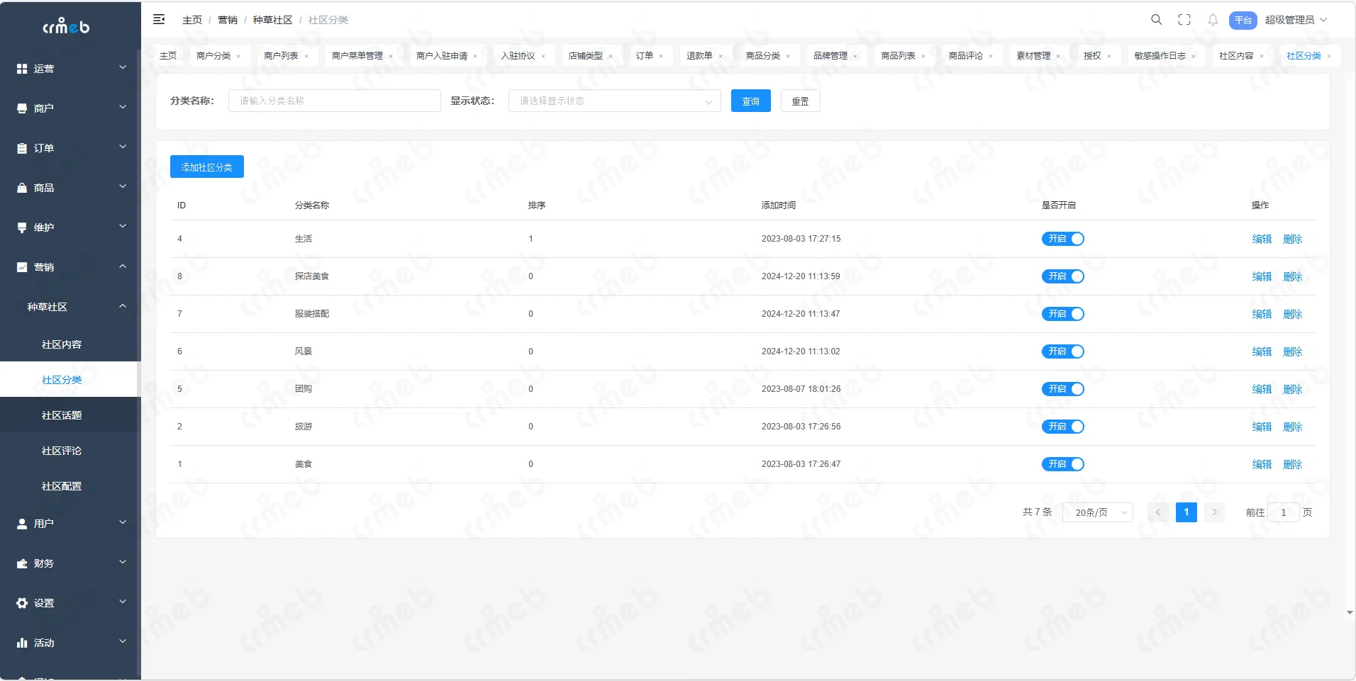 Java外贸版-管理后台-营销-种草社区-社区分类.png