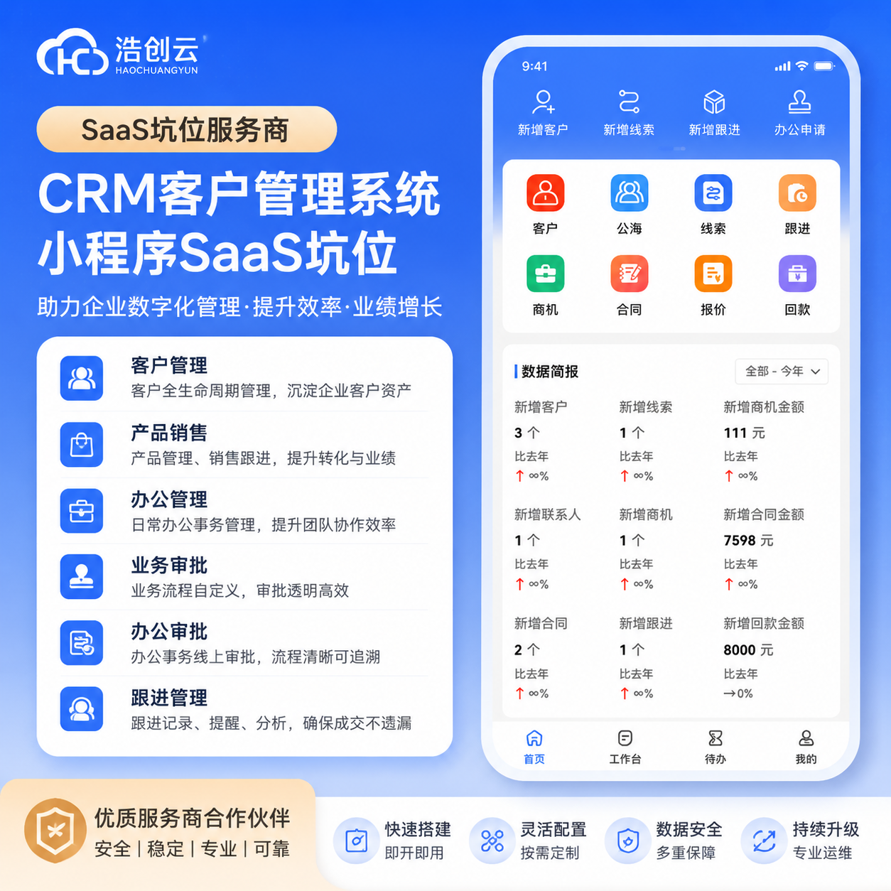 CRMEB应用市场 | CRM客户管理系统小程序SaaS坑位CRM客户管理办公审批公众号H5系统源码SaaS坑位
