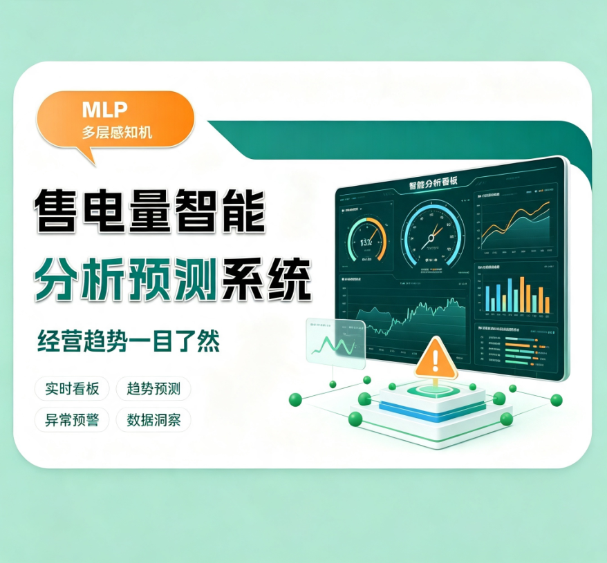 CRMEB应用市场 | 售电量智能分析预测系统 MLP 多层感知机 自动预测数据汇总报告导出电力分析软件