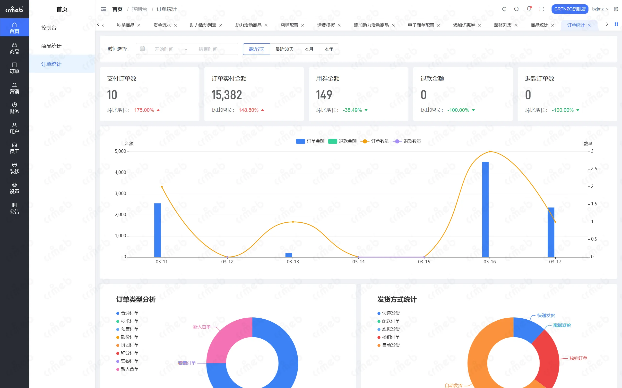 PHP多商户-店铺管理后台-订单统计.png