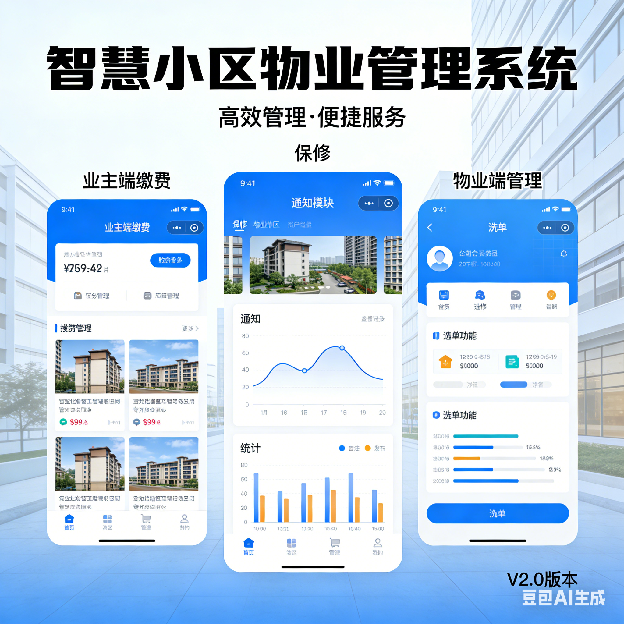 CRMEB应用市场 | 智慧小区物业管理小程序房产户主管理物业缴费在线商城物业公告发布