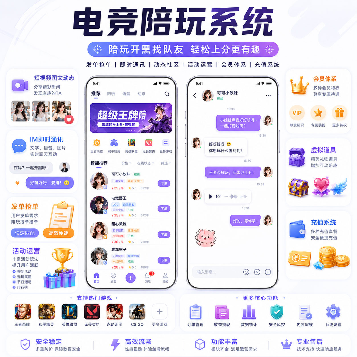 CRMEB应用市场 | 电竞陪玩护航短视频IM系统